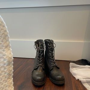 Frye Combat Boots - 7.5, regular width, warm grey